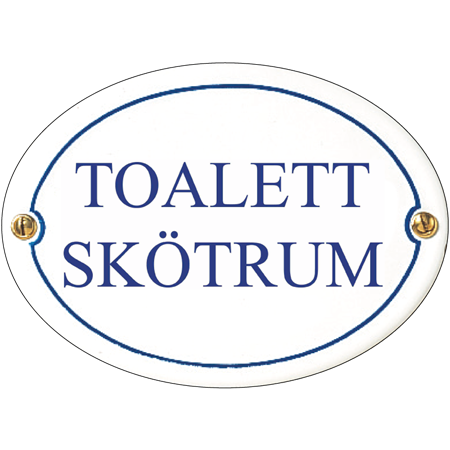 Oval emaljskylt, 150x100mm