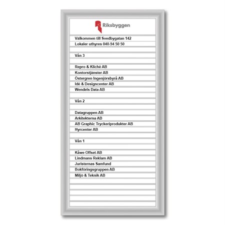 Fastighetsregister med textprofiler, 290x550mm