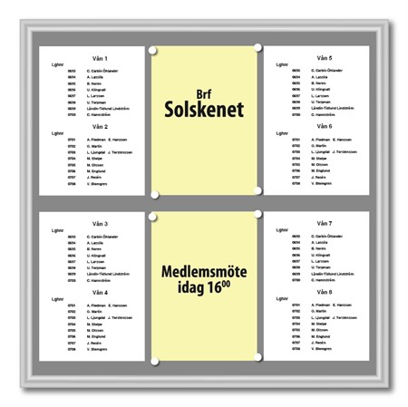 Fastighetsregister med A4-hållare/anslag 735x735mm