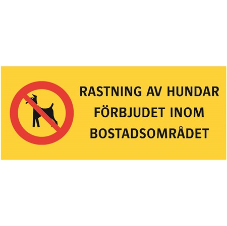 Förbudsskylt för väggmontage 330x140mm