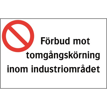 Förbudsskylt för väggmontage, 500x330mm