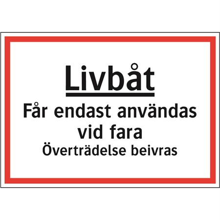 Livräddningsskylt för väggmontage 297x210mm