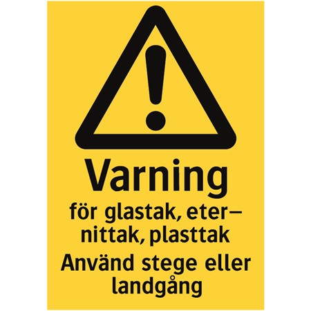 Varningsskylt för väggmontage, 210x297mm