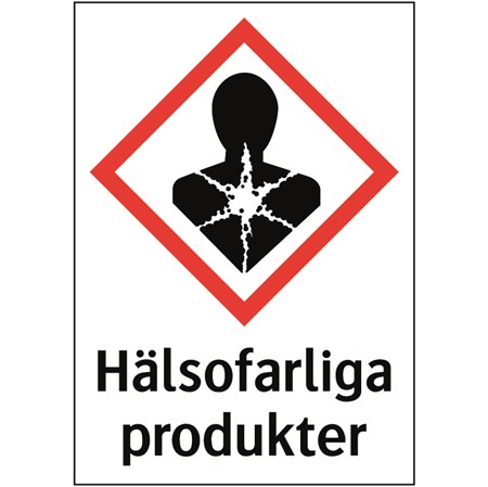 Kemisk varningsdekal (självhäftande) 74x105mm