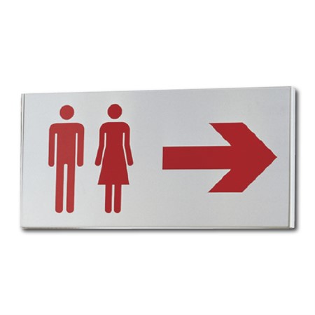 Flaggskylt för väggmontage (dubbelsidig), 312x156mm