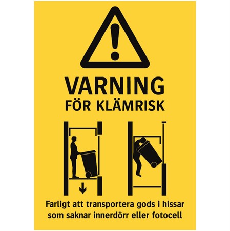 Varningsskylt för väggmontage, 210x297mm