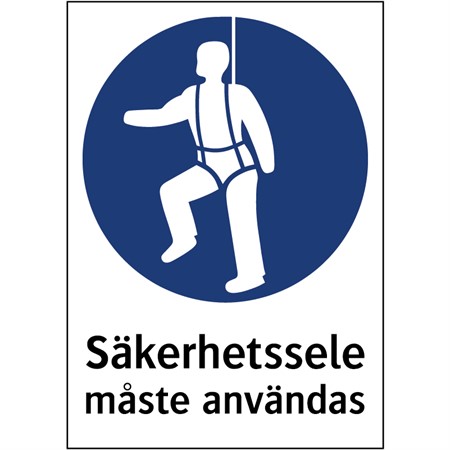 Påbudsskylt för väggmontage, 210x297mm