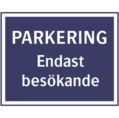 Parkeringsskylt för väggmontage, 500x400mm