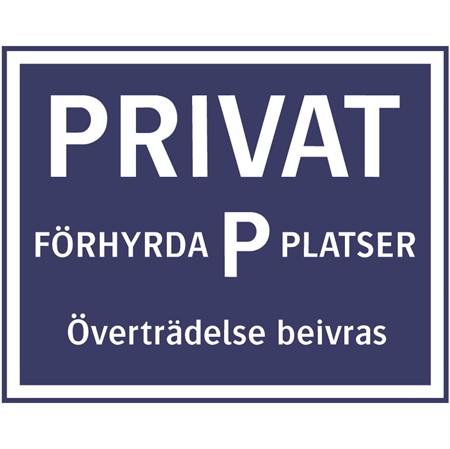 Parkeringsskylt för stolpmontage, 500x400mm