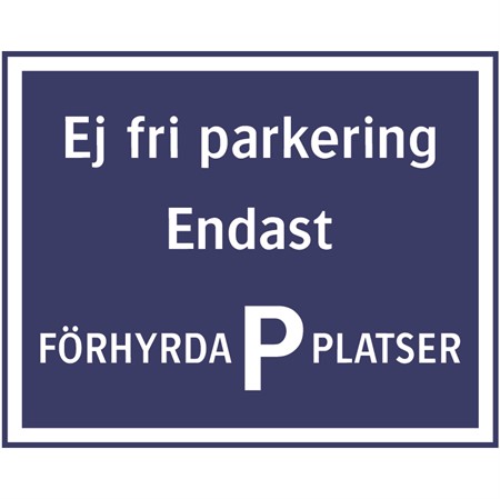 Parkeringsskylt för väggmontage, 500x400mm