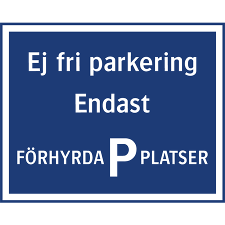 Parkeringsskylt för väggmontage 500x400mm