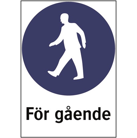 Påbudsskylt för väggmontage, 210x297mm