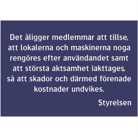 Skylt för väggmontage, 297x210mm