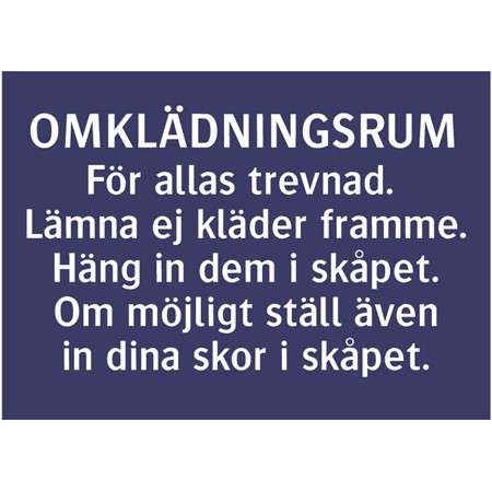 Skylt för väggmontage, 350x250mm