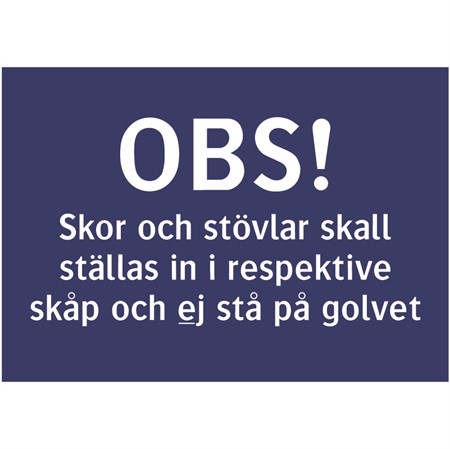 Skylt för väggmontage, 210x148mm