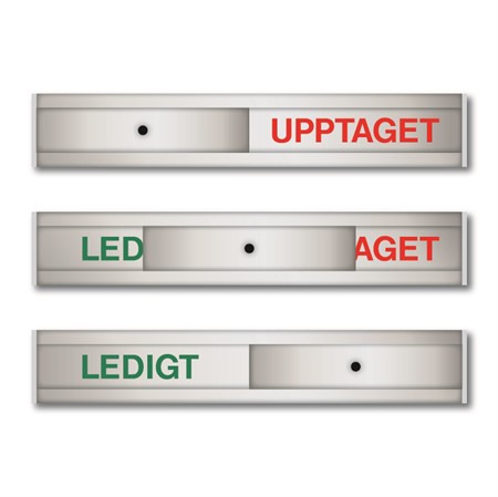 LEDIGT/UPPTAGET-skylt, 180x31mm