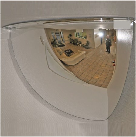 Spegelkupol (kvarts, 90°) av akryl, Ø 800mm