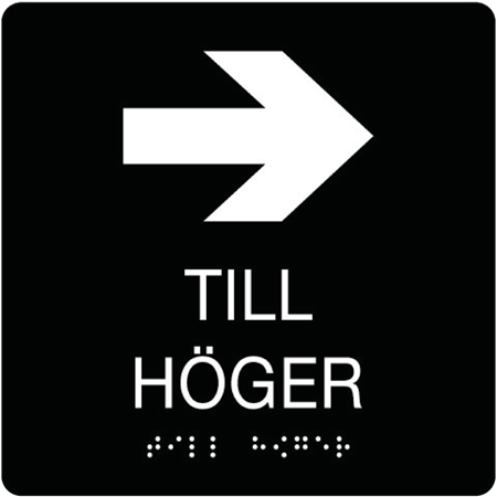 Taktil skylt för väggmontage 150x150mm