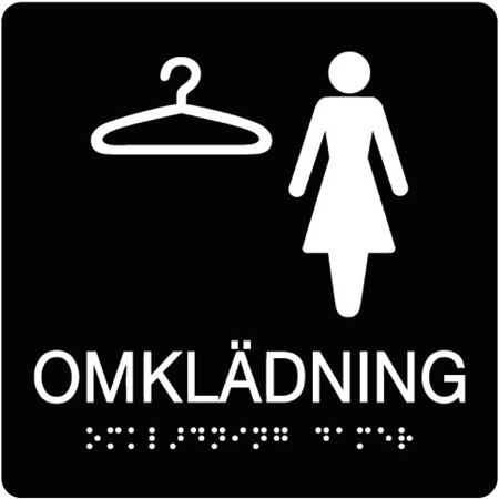 Taktil skylt för väggmontage 150x150mm