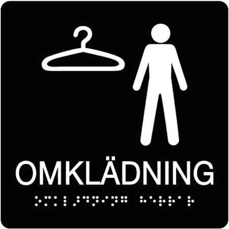 Taktil skylt för väggmontage 150x150mm