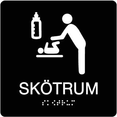 Taktil skylt för väggmontage 150x150mm