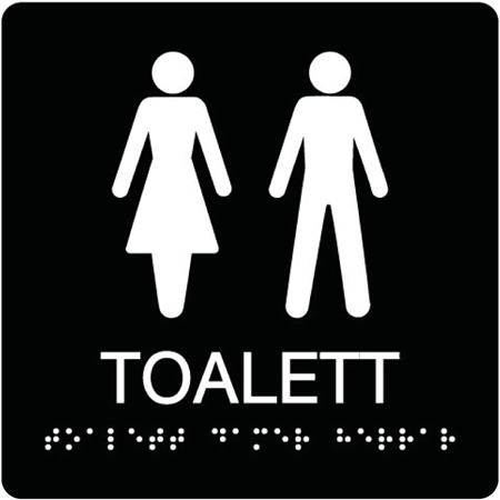 Taktil skylt för väggmontage 150x150mm