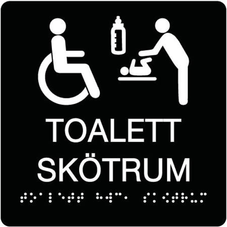Taktil skylt för väggmontage 150x150mm