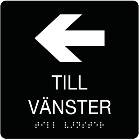 Taktil skylt för väggmontage 150x150mm