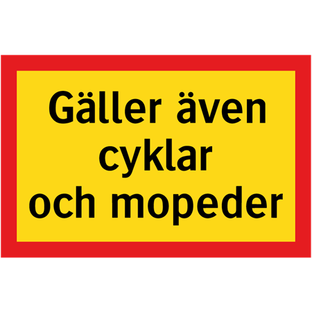 Tilläggstavla för stolpmontage 500x330mm