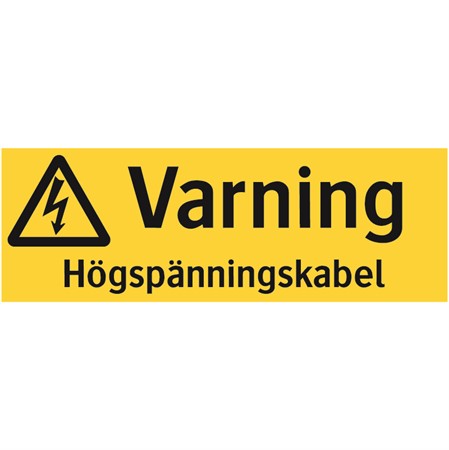 Varningsskylt för väggmontage, 297x105mm