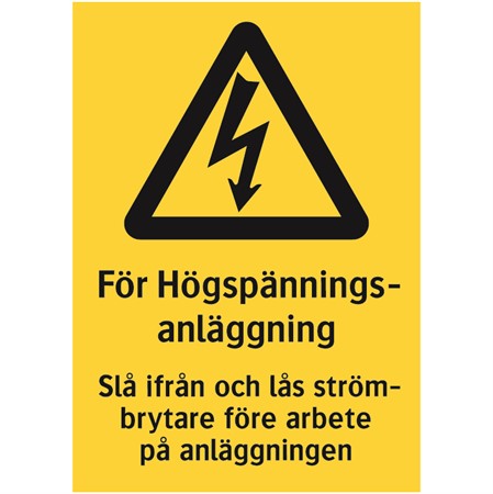 Varningsskylt för väggmontage, 105x148mm