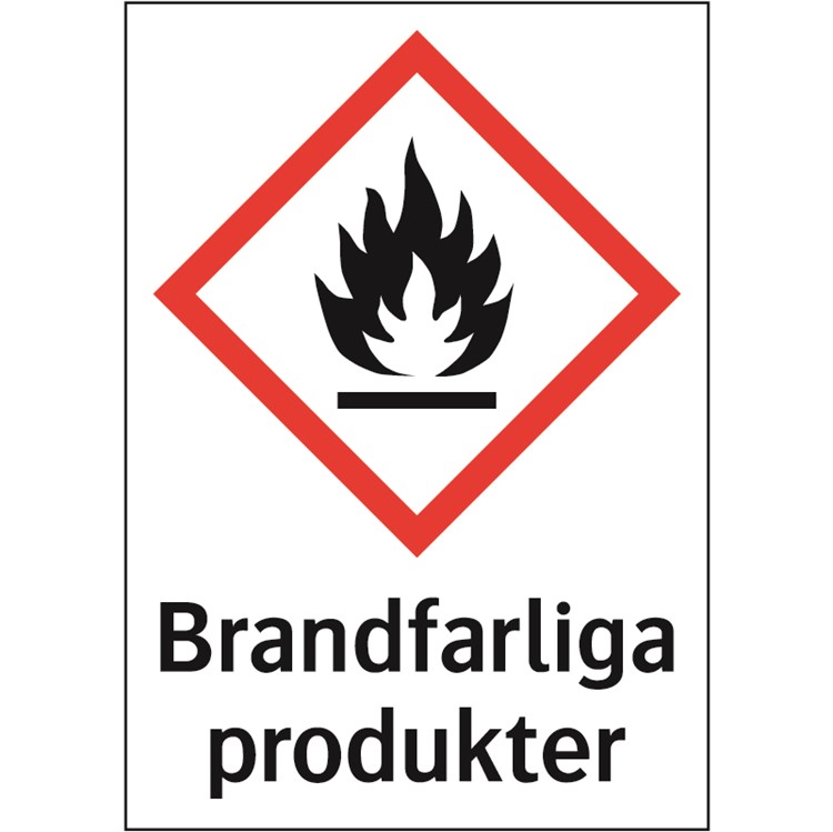 Kemisk varningsdekal: Brandfarliga produkter