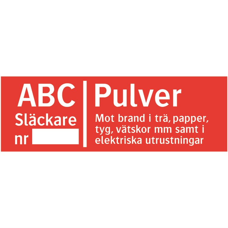 Brandskylt: Brandsläckare, Pulver (ABC)