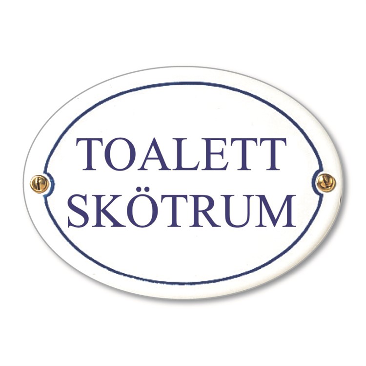 Oval emaljskylt (2 rader)