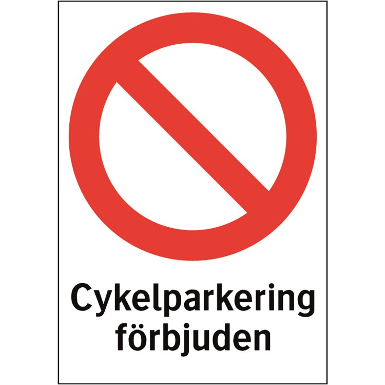 Förbudsdekal: Cykelparkering förbjuden