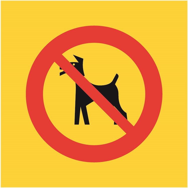 förbudsskylt hundar förbjudet