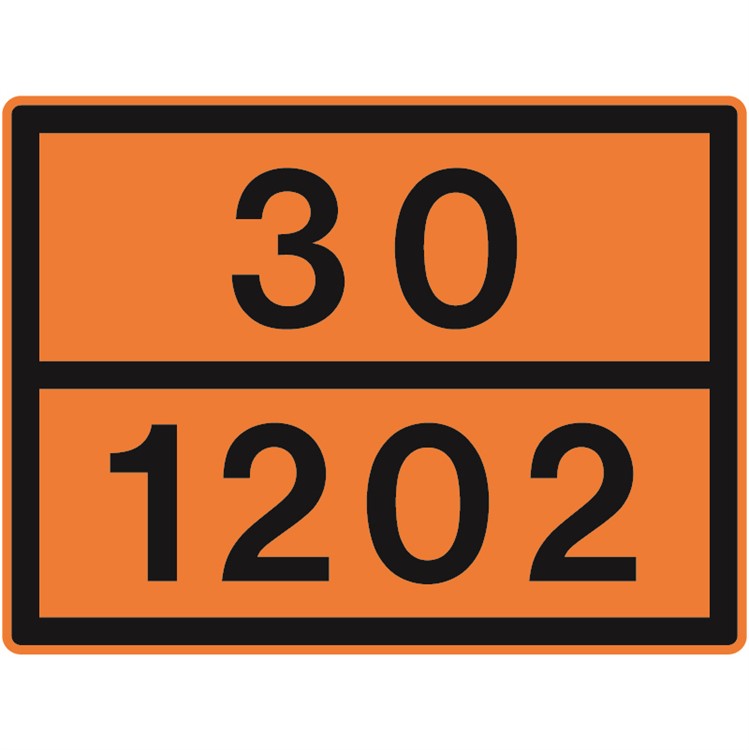 ADR-skylt, landsvägstransport av farligt gods (olja)