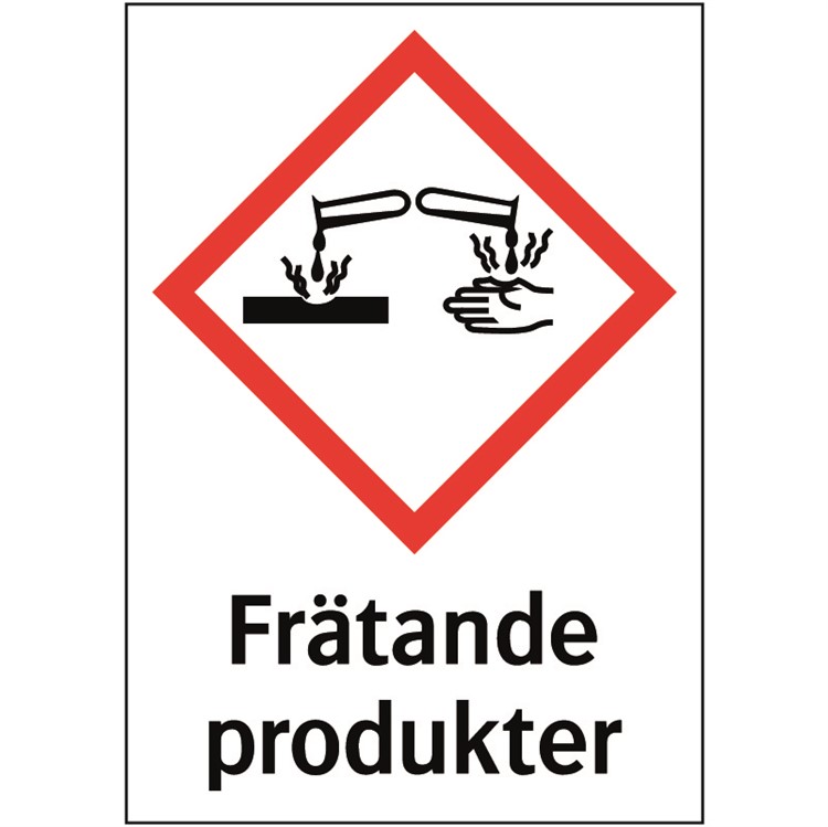 Kemisk varningsskylt: Frätande produkter