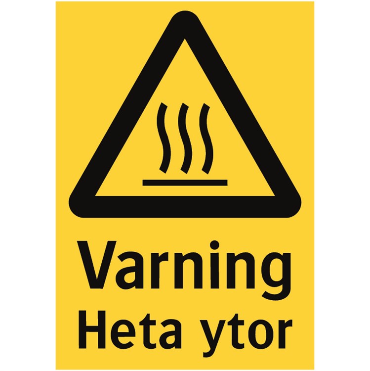 Varning för heta ytor