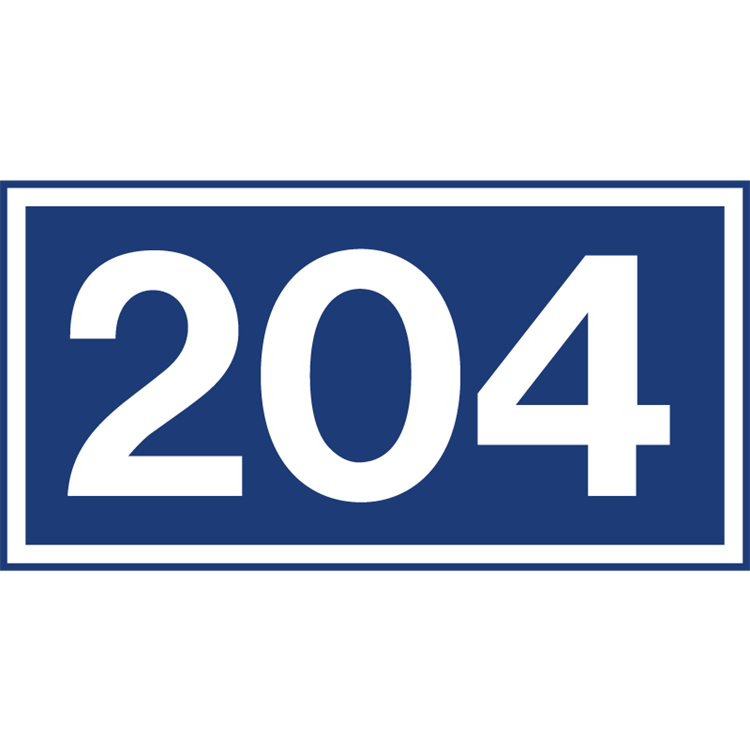 husnummerskylt med 3 siffror