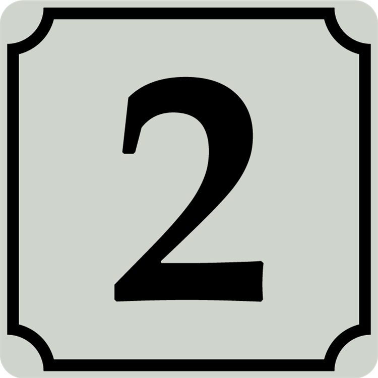 exklusiv husnummerskylt med 1 siffra