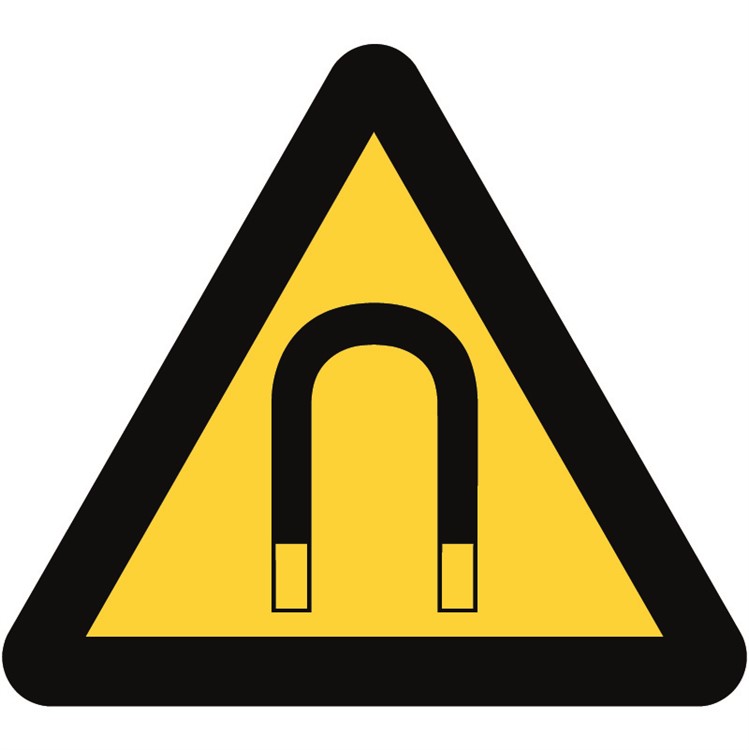 Varningsskylt Varning för kraftigt magnetfält
