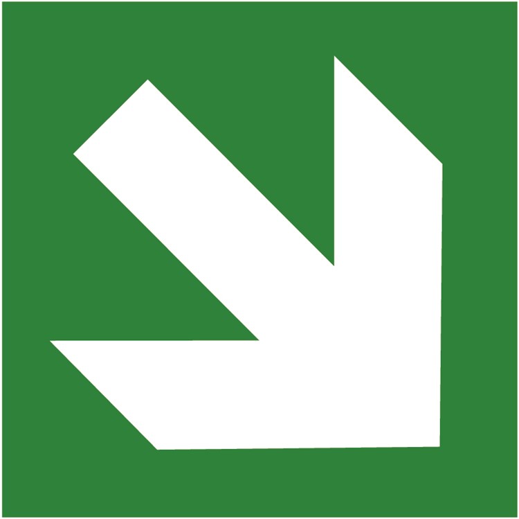 Nödskylt: Riktningspil