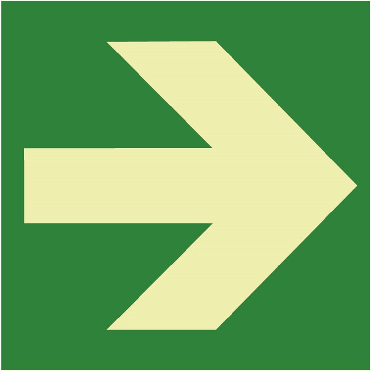 Efterlysande nödskylt: Riktningspil