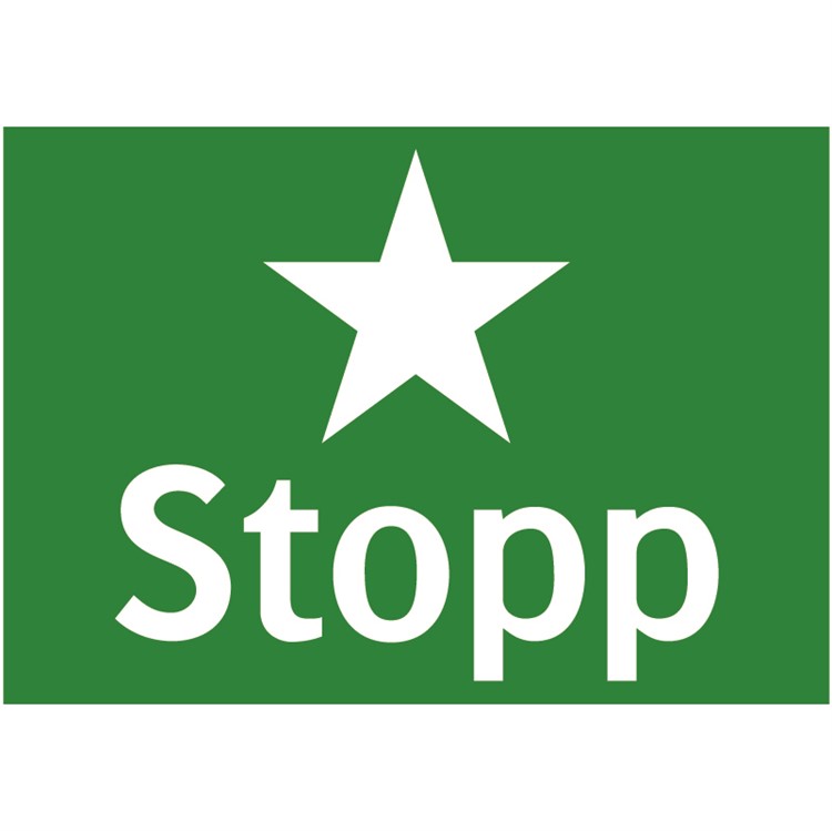 Nödskylt: Stopp