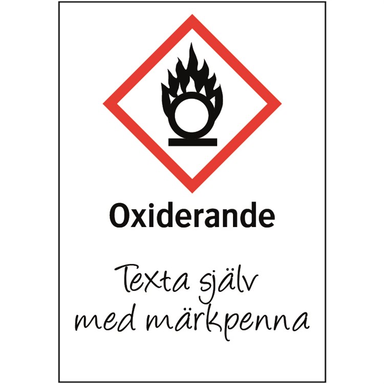 Kemisk varningsdekal: Oxiderande