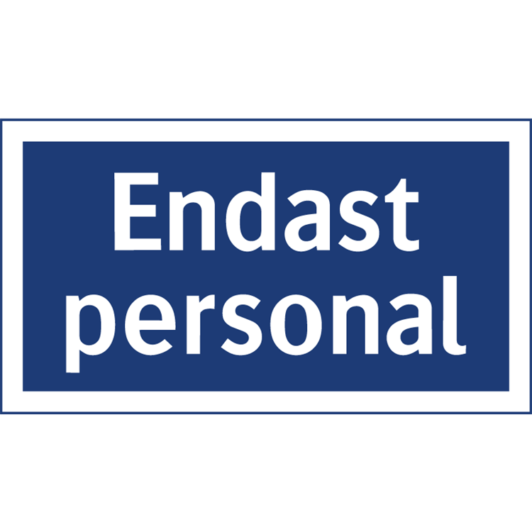 parkeringsskylt endast personal