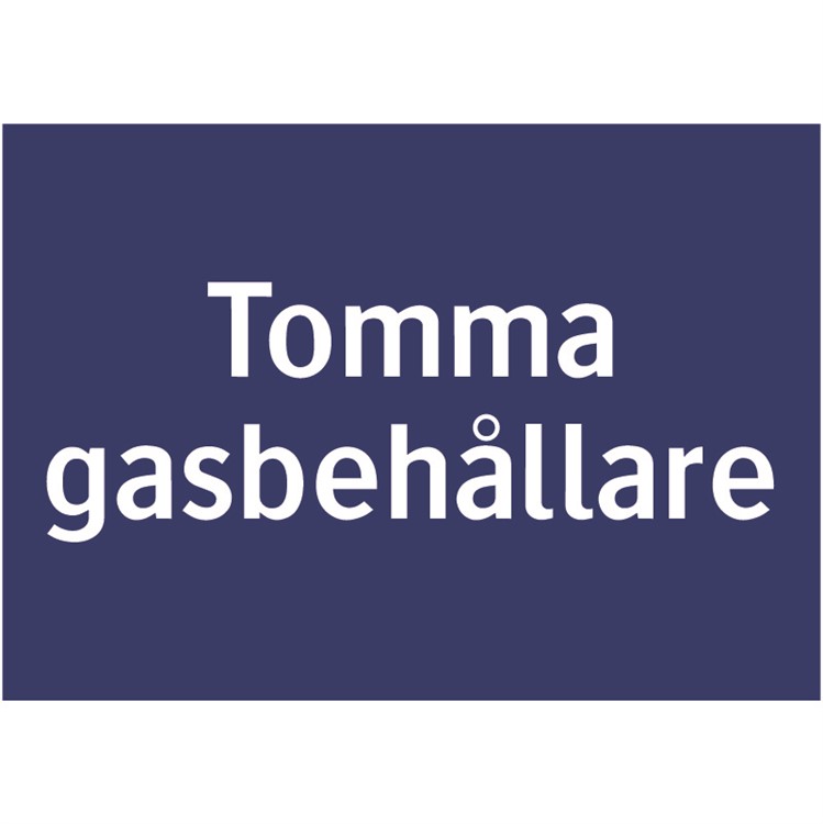 Informationsskylt: Tomma gasbehållare