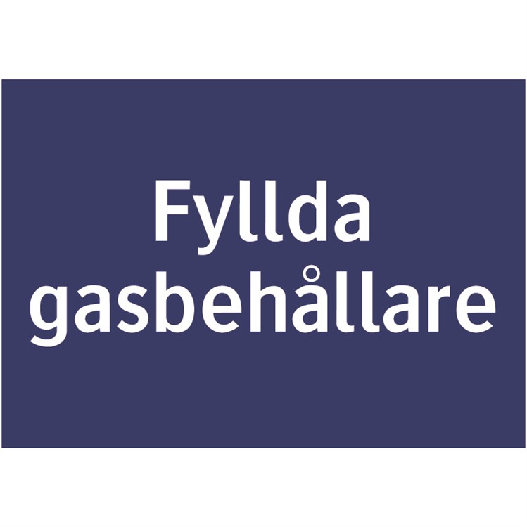 Informationsdekal: Fyllda gasbehållare