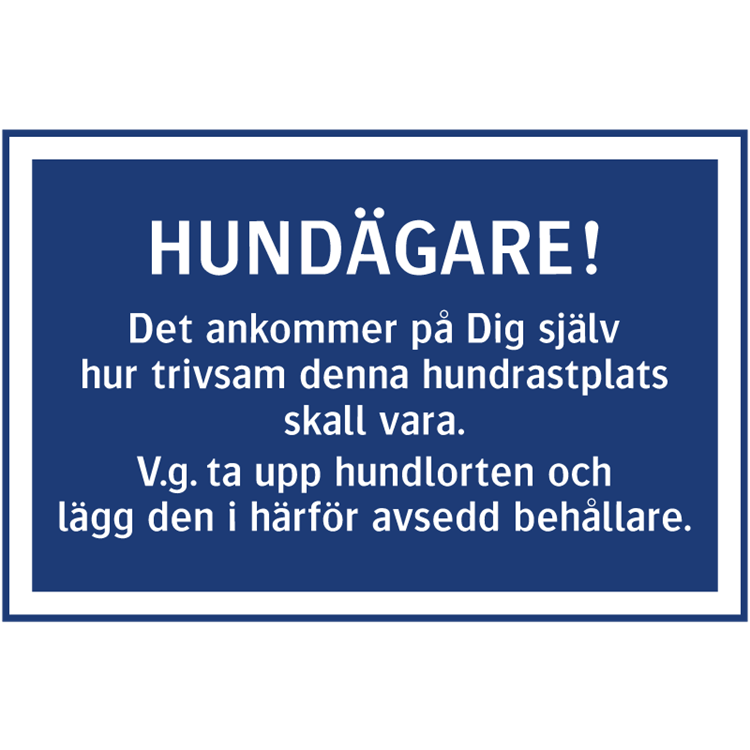 informationsskylt hundägare